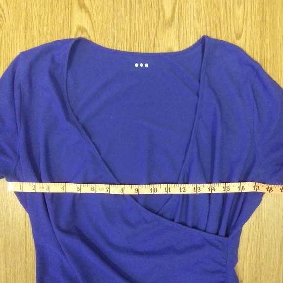 Three Dot XL cobalt blue faux wrap 3/4 slv V neck - Picture 6 of 8